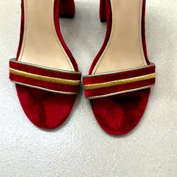 GUESS VELVET HEELS SANDALS Collection military inspired winter 2017 ❤️💛 - Picture 4 of 9